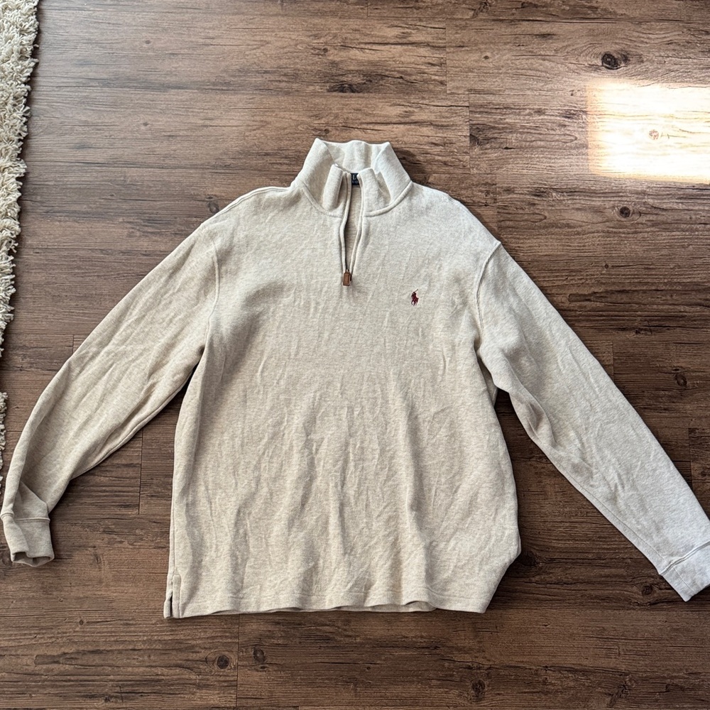 **LIKE NEW** Men’s Polo Quarter Zip Pullover Sweater - Picture 2 of 7